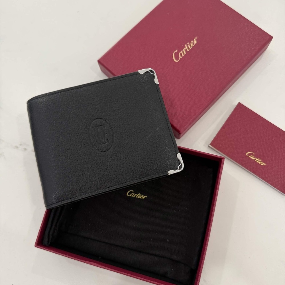 Cartier Must De Cartier Black Leather Bifold Wallet